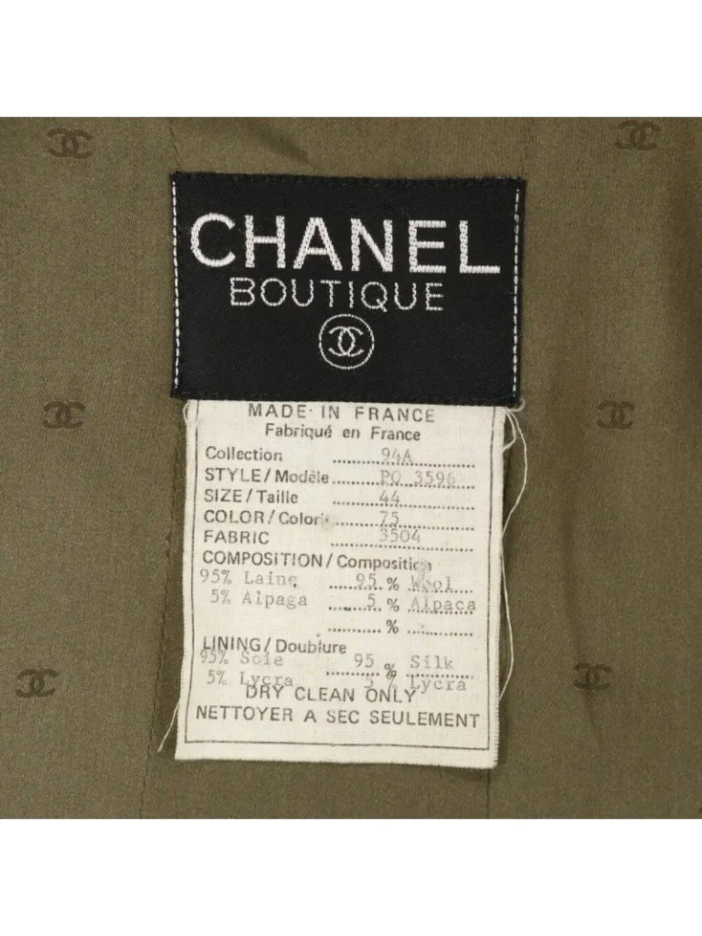 Chanel CC Logo Button Alpaca Mixed Tweed Long 44 Jacket